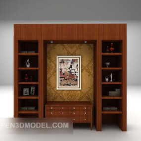 Classic Style Wooden Showcase 3d-model