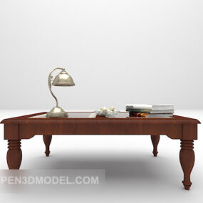 木咖啡桌经典腿3d模型