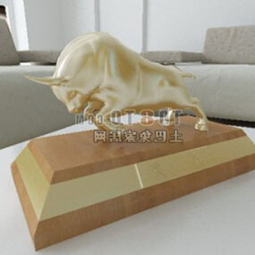 Gold Taurus Figurine 3d model