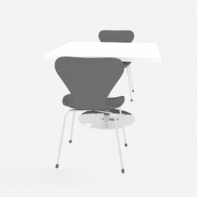 Eenvoudig modern tafelstoelsets 3D-model