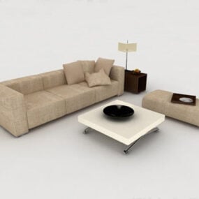 نموذج أريكة ترفيهية بني حديث ثلاثي الأبعاد