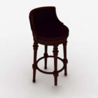 European Wooden Purple Lounge Chair