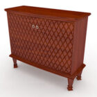 Red Brown Wooden Porch Cabinet
