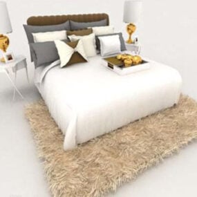 Modern Generous Double Bed 3d model