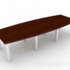 木製の長い会議用テーブルV1