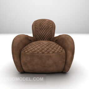 Brun stof glat sofa 3d-model