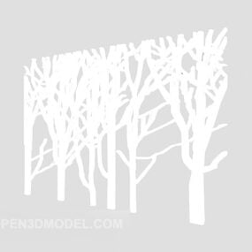 ديكور حائط بملمس شجرة نموذج ثلاثي الأبعاد