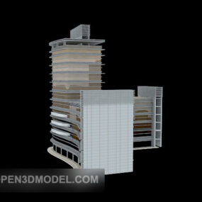 דגם תלת מימדי של בניין מסחרי קומפלקס אדריכלות