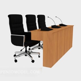 Conferentieruimteset met tafel en stoelen 3D-model