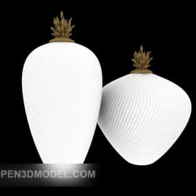 Interior White Vase Decorations 3d model