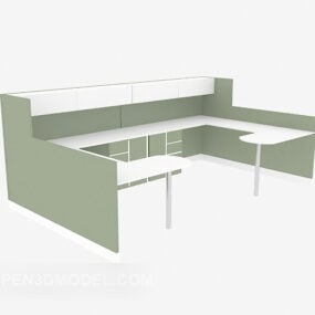 Modelo 3D de mesa de trabalho moderna para área de escritório