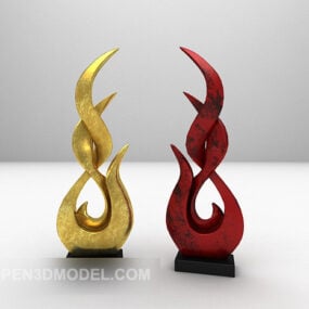 Abstrakt fargeskulptur av møbler 3d-modell