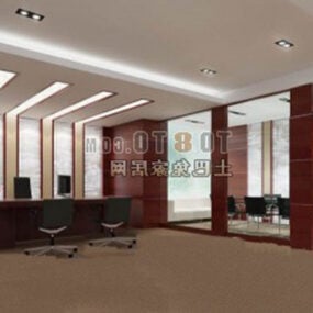 Modelo 3D do interior da grande sala de reuniões do escritório