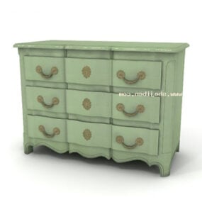 Vintage Style Table Green Paint 3d model