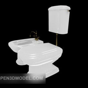 Toilet Håndvask Badeværelse 3d model
