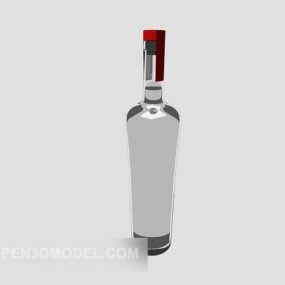 زجاجات النبيذ الزجاجية نموذج 3D