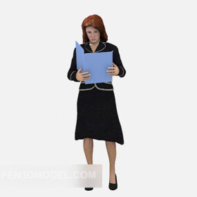 Model 3D postaci pracującej kobiety