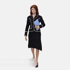 Mô hình nhân vật nữ doanh nhân 3d