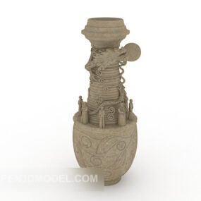 古代の石の彫刻3Dモデル