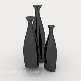 Modello 3d di arredamento in porcellana nera