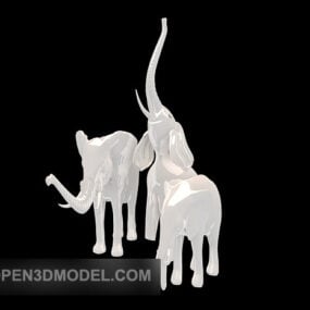 Keramiska elefantprydnader 3d-modell