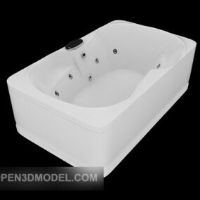 White Ceramic Washbasin Furniture 3d model