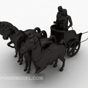 3д модель старинной колесницы-транспорта