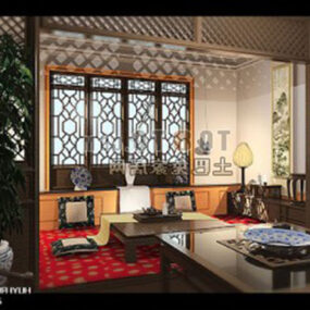 Classical Chinese Living Room Interior 3d model