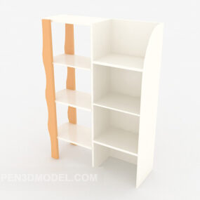 خزانة عرض منزلية باللون الأبيض نموذج ثلاثي الأبعاد
