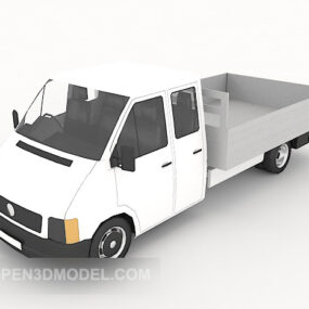 کامیون حمل و نقل با رنگ سفید مدل سه بعدی