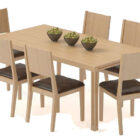 3D model šedého dřevěného jídelního stolu