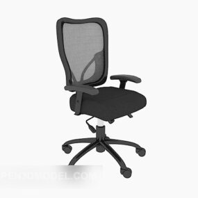 3д модель офисного кресла с сеткой для мебели и подлокотником