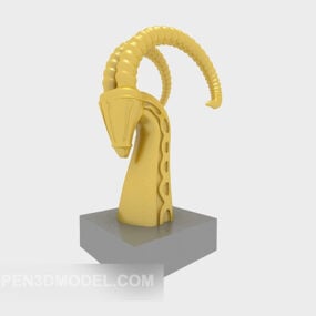 Får Horn Figurine Dekoration 3d-modell