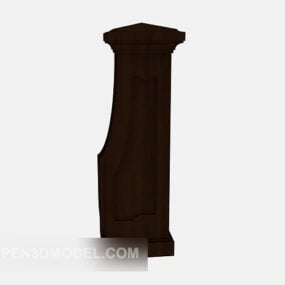 Modello 3d in legno massello con struttura a pilastri