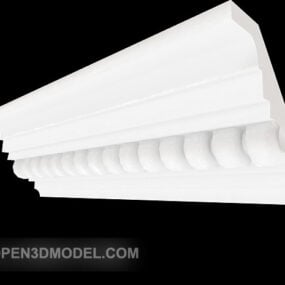 Carved Plaster White Components Molding 3d model