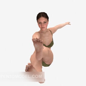 Woman Character In Motion 3d model