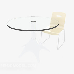 The Table Chair In The Relaxing Area 3d model