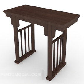 Traditional Chinese Solid Wood Bar Case 3d model