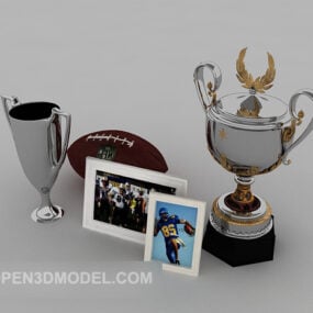 Trophy-pöytäastioiden koristelu 3d-malli