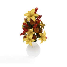 ドライフラワー花瓶家の装飾3Dモデル
