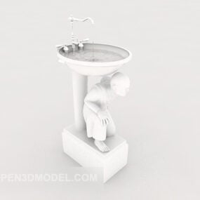 Carretel de lavatório em público Modelo 3d