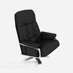 Salon Armchair Black Leather 3d model