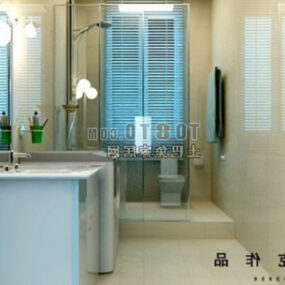 Salle de bain moderne de style commun modèle 3D