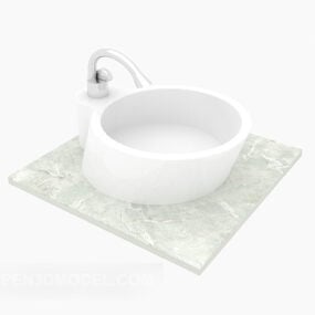 Umywalka akrylowa w kolorze białym Model 3D