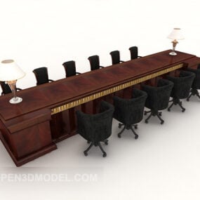 Conjunto de móveis para cadeiras de mesa de conferência modelo 3d