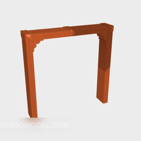 Aisle Doorpost Wooden 3d model