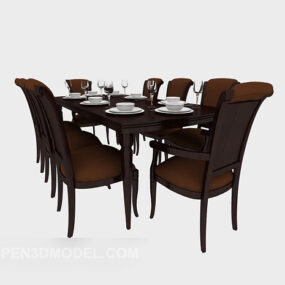 American Brown Home Table 3d model