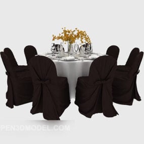 American Hotel Table Furniture 3d model