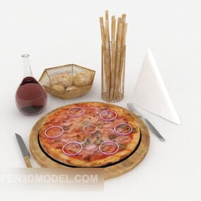Comida de pizza americana modelo 3d