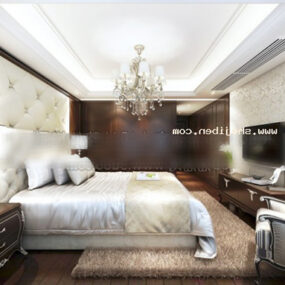 Amerikansk stil soveværelse interiør 3d model